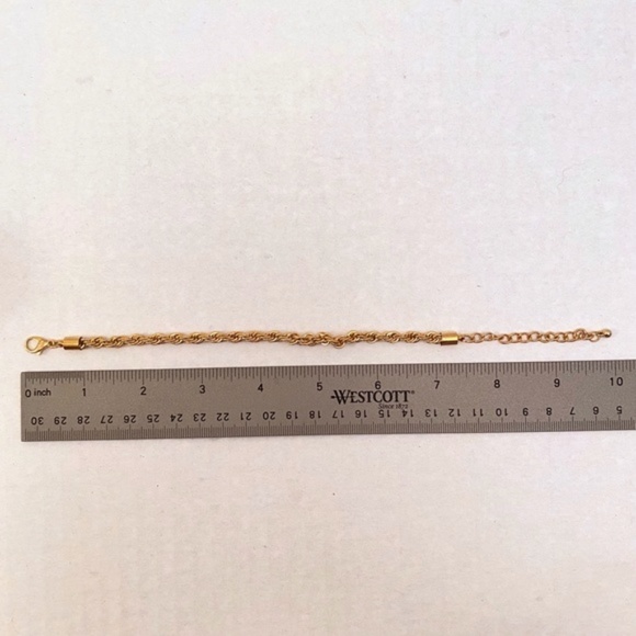 Gold Tone Rope Chain Bracelet - Picture 2 of 2